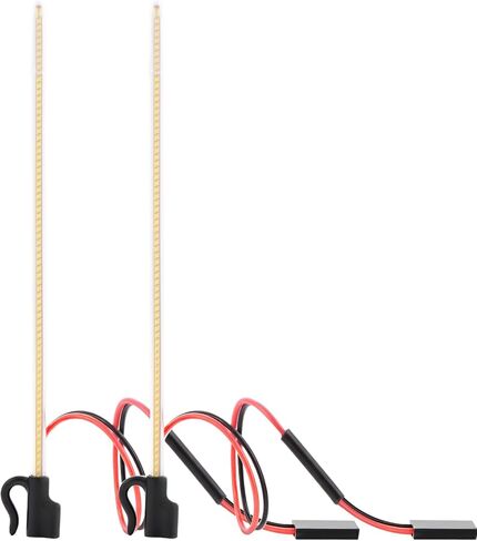 قطعتان من أضواء هوائي RC LED، هوائي سوطي RC مرن قابل للقطع، هوائي متوهج سهل التوصيل والتشغيل للسيارات والقوارب RC (الضوء الأبيض) in Kuwait