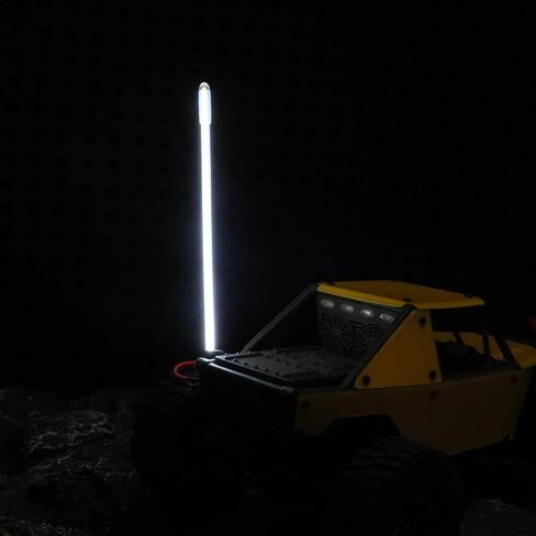 قطعتان من أضواء هوائي RC LED، هوائي سوطي RC مرن قابل للقطع، هوائي متوهج سهل التوصيل والتشغيل للسيارات والقوارب RC (الضوء الأبيض) in Kuwait