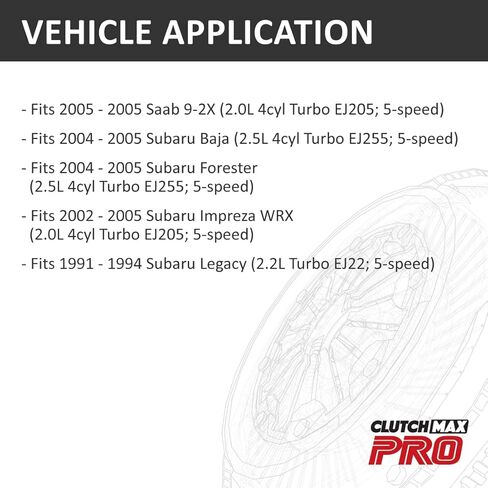 ClutchMaxPRO أداء Chromoly Clutch دولاب الموازنة متوافق مع 2004-2005 Subaru Baja Forester EJ255 2002-2005 Impreza WRX EJ205 1991-1994 Legacy EJ22T 2005 Saab 92X (CPLSF15019-FW) in Kuwait