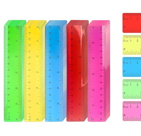 50Pcs 6 Inch Rulers with Inches and Centimeters in Bulk，Plastic Ruler in Assorted Colors, Clear Ruler, Transparent Rulers Bulk for Students Back to School Office Supplies(50Pcs) in Kuwait