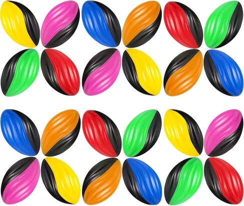 Jerify 24 Pack Foam Footballs 4.72 Inch Bulk Mini Spiral Football Toys Easy Grip Waterproof Small Soft Emulation Foam Footballs for Kids Indoor Outdoor Play Game Football Party Favors(Spiral Style) in Kuwait