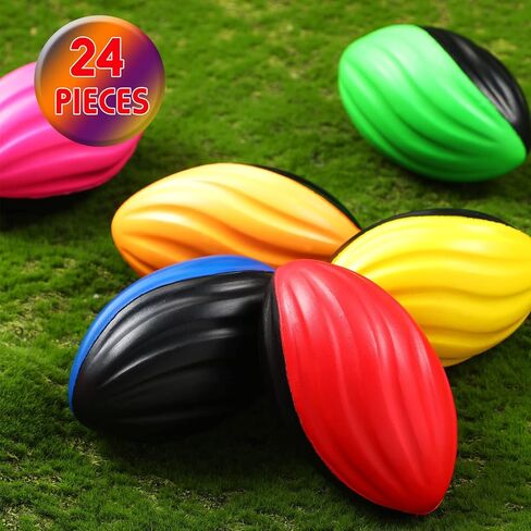 Jerify 24 Pack Foam Footballs 4.72 Inch Bulk Mini Spiral Football Toys Easy Grip Waterproof Small Soft Emulation Foam Footballs for Kids Indoor Outdoor Play Game Football Party Favors(Spiral Style) in Kuwait