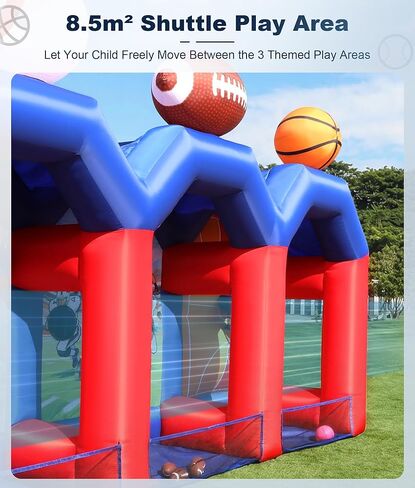 Inflatable Carnival Games, Inflatable Basketball Shot Football Baseball Toss Throwing Target, Basketball Football Baseball Game with 750w Blower for Indoor/Outdoor, Party, Lawn Interactive Game in Kuwait