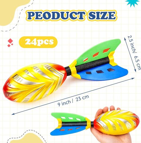 24 Pack Foam Missile Footballs with Aerodynamic Tails, 9 in Soft Foam Sports Football, Safe Throwing Ball Toys for Kids Dog Outdoor Game Backyard Beach Pool Play in Kuwait