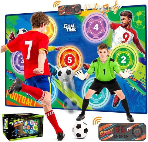 Electronic Soccer Game Toy Set for Kids, Soccer Trainer, Soccer Ball Game Outdoor Indoor Soccer Training Game with Scoring, 2 Soccer & 3 Modes, Soccer Robot Toys Gifts for 3-12 Years Old Boys Girls in Kuwait