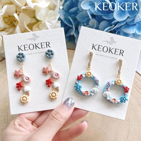 Keoker Summer Polymer Clay Cutters, 10 Shapes Ocean Mini Clay Cutter for Polymer Clay Jewelry, 3 Sizes(Micro. Mini, Small), Decoration to Make Summer Earrings in Kuwait