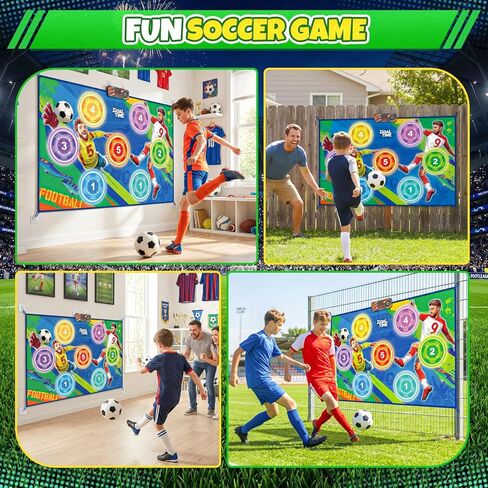 Electronic Soccer Game Toy Set for Kids, Soccer Trainer, Soccer Ball Game Outdoor Indoor Soccer Training Game with Scoring, 2 Soccer & 3 Modes, Soccer Robot Toys Gifts for 3-12 Years Old Boys Girls in Kuwait
