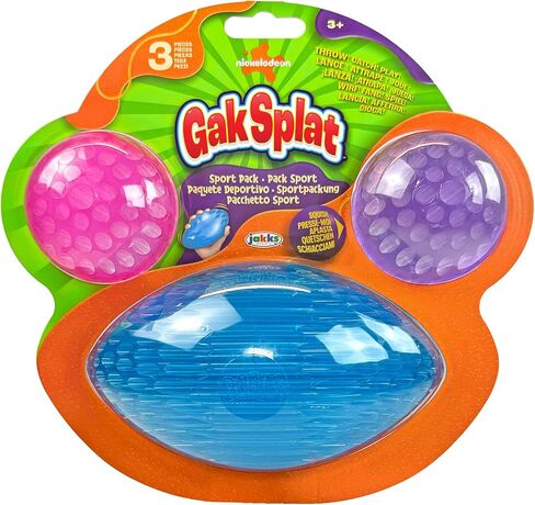 Nickelodeon Gak Splat 2 كرات + 1 كرة قدم رياضية، حزمة من 3 قطع، رمي، التقاط، لعب! in Kuwait