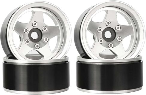 1.55 inch Beadlock Wheels +2.8mm/-4.4mm Adjustable Offset Rims for 1/10 1/12 RC Crawler Car LC70 LC80 JIMNY (5-Spoke, Gray) in Kuwait