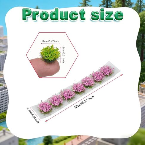 VICDUEKG 49 Pcs DIY Miniature Colorful Flower Cluster Self Adhesive Tiny Static Grass Tufts Mini Vegetation Groups for Layout Project Model Trains Miniature Scenes Dioramas Sand Military in Kuwait