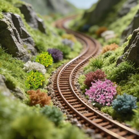 VICDUEKG 49 Pcs DIY Miniature Colorful Flower Cluster Self Adhesive Tiny Static Grass Tufts Mini Vegetation Groups for Layout Project Model Trains Miniature Scenes Dioramas Sand Military in Kuwait
