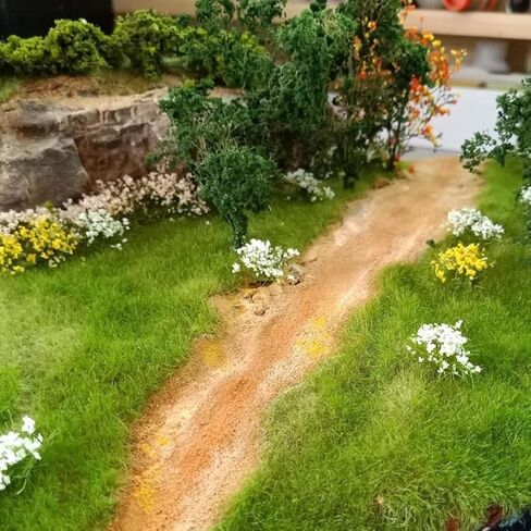 VICDUEKG 49 Pcs DIY Miniature Colorful Flower Cluster Self Adhesive Tiny Static Grass Tufts Mini Vegetation Groups for Layout Project Model Trains Miniature Scenes Dioramas Sand Military in Kuwait