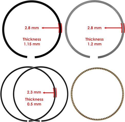 Caltric Piston Rings Compatible with Honda XL250S 1979-1981 / ATC250SX 1985-1986 / BIG RED 250 ATC250ES 1985-1987 in Kuwait