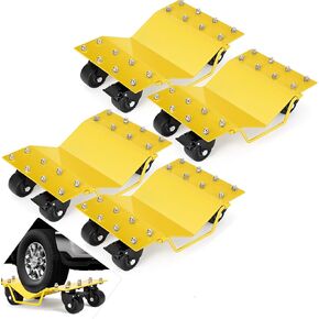 Car Dollies, Car Dolly Set of 4 with Tow Hooks, 8000LBS Capacity Car Wheel Dolly Set of 4, Car Wheel Dolly with Thickened Handles & Sidebar, Car Dolly with Security Lock for Moving Vehicles in Saudi Arabia