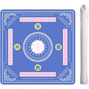 سجادة ZIIYAN Mahjong للطاولة، 31.5 بوصة × 31.5 بوصة من النيوبرين غير قابلة للانزلاق لتقليل الضوضاء، سجادة Mah Jongg مع قواعد، سجادة ألعاب لـ Mahjong، البوكر، ألعاب الطاولة، ألعاب الورق، الدومينو، ألعاب البلاط (أزرق) in Kuwait