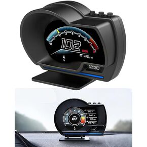 عداد السرعة الرقمي obd2 hud للسيارة مع نظام عرض مزدوج لنظام تحديد المواقع obd2 gps، عداد السرعة ميلا في الساعة مع تيم المياه، فولت، عدد الكيلومترات، السرعة الزائدة والتعب إنذار القيادة، دورة في الدقيقة، يعمل بشكل رائع لمعظم شاحنات السيارات in Kuwait