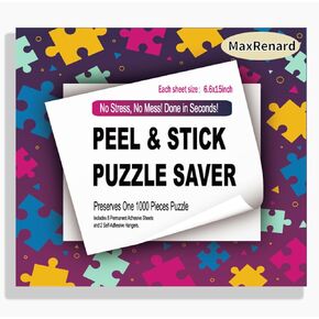 Maxrenard Puzzle Saver Adhesive Sheets, Peel & Stick, 6 Sheets + 2 Free Hooks, Easy to Use, Fits Up to 1000 Pieces in Saudi Arabia