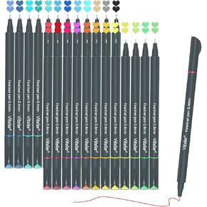 Vitoler 24 Colored Journaling, Fine Line Point Drawing Marker Pens for Writing Journaling Planner Coloring Book Sketching Taking Note Calendar Art Projects Office Supplies (24 Colors) in Saudi Arabia