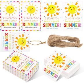60PC End of School Year Gift Tags with String Attached Have a Cool Summer Paper Hang Tags for Summer Pool Beach Party Kindergarten Preschool Graduation Teacher Appreciation Gift Tags in Saudi Arabia