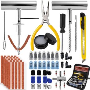 84pcs Tire Repair Rubber Nail Kit, Screw in Tire Plugs for Puncture & Hole, Emergency Screw-Type Plug Rubber Nails Tool Kit for Car, Motorcycle, Truck, Auto, Utv, Tractor Tubeless Flat Repair in Kuwait