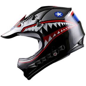 خوذة WOW Youth Kids Motocross BMX MX ATV Dirt Bike Mountain Helmet باللون الأسود العاصف in Kuwait