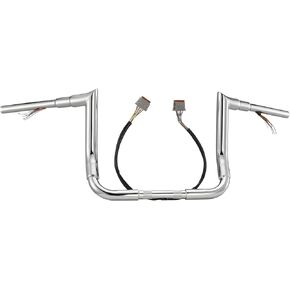 MoKitDora Street Electra Glide Prewired Handlebar 10" Rise 1-1/2" Fat Ape Hanger Bagger Meathook Bars for Harley 1996-2006 Ultra Classic FLHX FLHT, Chrome in Kuwait