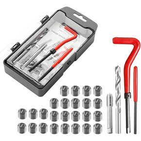 طقم إصلاح خيط السيارة، M6 X 1.0 طقم إصلاح لفائف الهليكوبتر HSS للمركبة مع 20 قطعة إدراج، ملحقات إصلاح إعادة خيط السيارات المحمولة، عالمية لشاحنة SUV RV in Kuwait