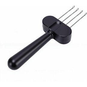 AUNMAS 4 Latch Hook Cord Knitting Tool, Portable Crochet Maker with Latch Hook for Binding Off or Edging on Knitting Projects Weaving Tool for Craft (Black) in Kuwait