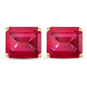 Galaxy Gold GG 16 Carat 14K Solid White Gold French Clip Earrings Rubies in Kuwait
