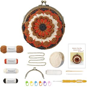 Noocro Crochet Kit Coin Purse Kiss Clasp-DIY Crochet Bag Kit for Intermediate or Advanced Crocheter, Complete Kit Includes Video Tutorial and Detailed Instructions (Watermelon) in Saudi Arabia