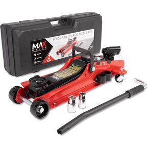2-Ton (4400 lbs) Hydraulic Low Profile Trolley Garage Service/Floor Jack with Blow Mold Carrying Storage Case and Universal Tire Tool Kit with Lug Wrench for Home and Workshop Vehicle Maintenance in Kuwait