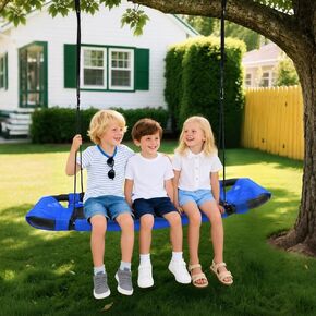 CYFIE 38" Rectangle Platform Tree Swing for Kids, Anti-Fade and Breathable Textile Fabric Outdoor Swing Sets for Backyard with Adjustable Ropes and 2 Hanging Straps, Outdoor & Indoor Use (Pink) in Saudi Arabia