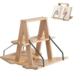 THOUSANDSUNNY Bamboo Medical Coding Book Stands, Two-Sided Rotating Books Holder for Reading in Desktop for Large Book and Bible Thick Books in Saudi Arabia
