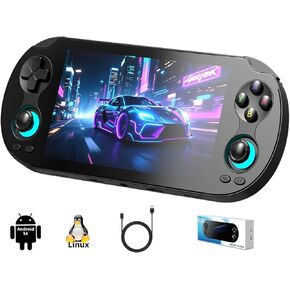 وحدة تحكم ألعاب محمولة باليد Anbernic RG VITA Pro Retro، RGVITA Pro Dual OS Android 14 ونظام Linux 5.5 بوصة تدعم شاشة اللمس WiFi 6 Bluetooth 5.2 (أسود) in Kuwait