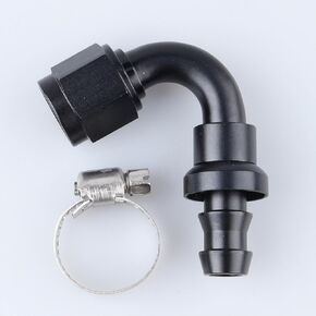 AC PERFORMANCE -16 AN Straight Push On Lock Hose End Fitting Aluminum Black with Clamp in Kuwait