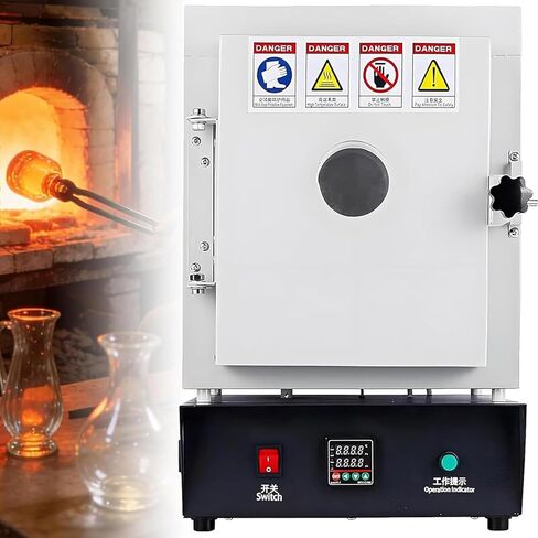 1150℃ Electric Muffle Furnace, 1750W Pottery Kiln with PID Temperature Control, Window for DIY Projects, Home Ceramics, Plaster Molding, Ideal for Artists and Hobbyists in Kuwait