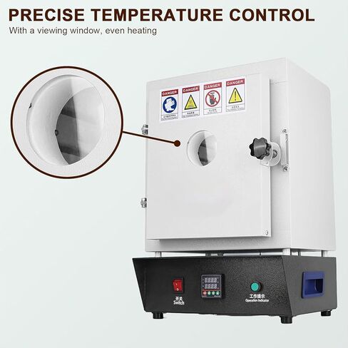 1150℃ Electric Muffle Furnace, 1750W Pottery Kiln with PID Temperature Control, Window for DIY Projects, Home Ceramics, Plaster Molding, Ideal for Artists and Hobbyists in Kuwait