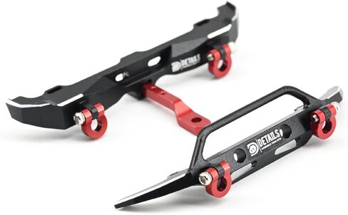 Aluminum Alloy Front & Rear Bumper with Red Shackles for Axial SCX30 Bronco, 1/30 Scale RC Car Upgrade Part (Black) in Kuwait