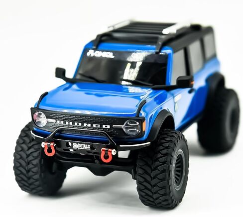 Aluminum Alloy Front & Rear Bumper with Red Shackles for Axial SCX30 Bronco, 1/30 Scale RC Car Upgrade Part (Black) in Kuwait