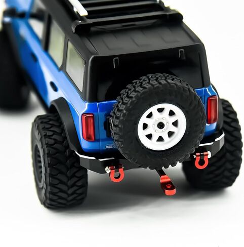 Aluminum Alloy Front & Rear Bumper with Red Shackles for Axial SCX30 Bronco, 1/30 Scale RC Car Upgrade Part (Black) in Kuwait