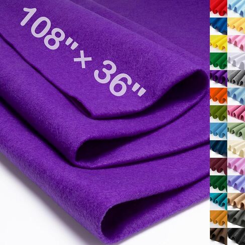 XSEINO Black Large Felt Fabric 108" X 36 "(3 Square Yards), 1.4 mm Thick Soft Felt Fabric Sheet for Crafts, Black Series Colors Soft Nonwoven Fabric, Fit for Decoration, Sewing, DIY Crafts in Kuwait