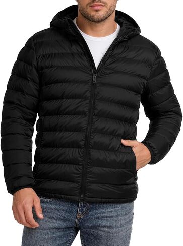 wantdo Men's Winter Jacket Hooded Lightweight Winter Coat Packable Puffer Jacket in Kuwait