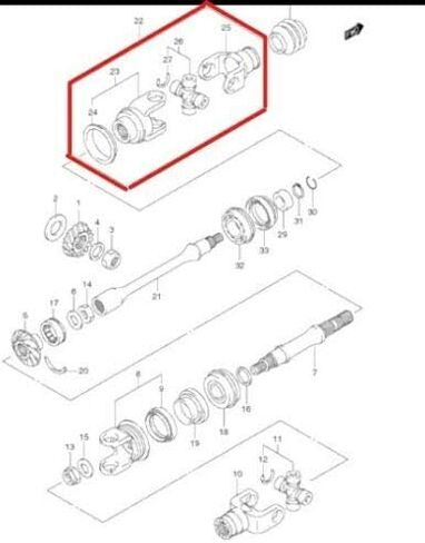 Caltric Front Propeller Shaft Yoke Compatible with Suzuki KingQuad 400 LT-F400F 2008 2009-2020 in Kuwait