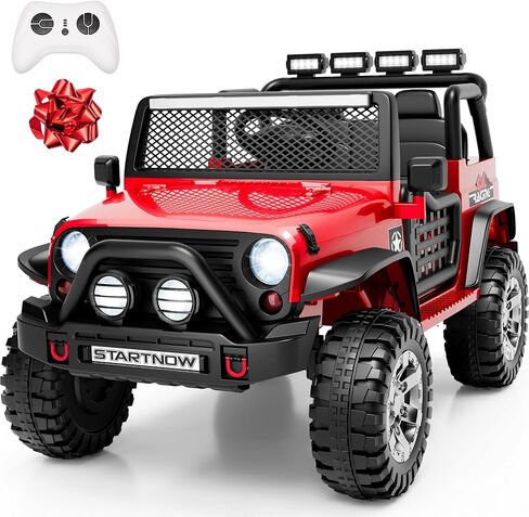 سيارة شاحنة ركوب 24 فولت 4WD مع محركات 800 وات، مقعدين، جهاز تحكم عن بعد، زهرة هدية، 3 سرعات، موسيقى البوب، قوة 4 عجلات، سيارات ركوب 24 فولت للأطفال الكبار الأولاد والبنات، أحمر in Kuwait
