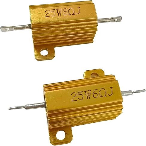 25W 50W 100W Metal Shell Aluminium Resistor 3 6 8 25 ohm LED Brake Light Load Resistor for Car Turn Signal Lights Decoder(50W-25R-2PCS) in Kuwait
