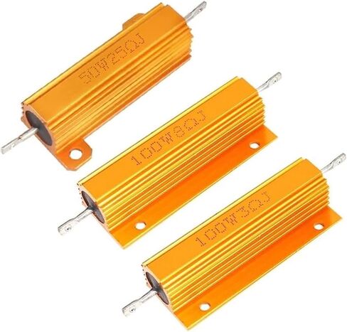 10 قطعة 25 واط 50 واط 100 واط Wirewound المقاوم 3ohm 6ohm 8ohm 25ohm الألومنيوم الطاقة معدن شل حالة المقاومة تحميل المقاومات عدة in Kuwait