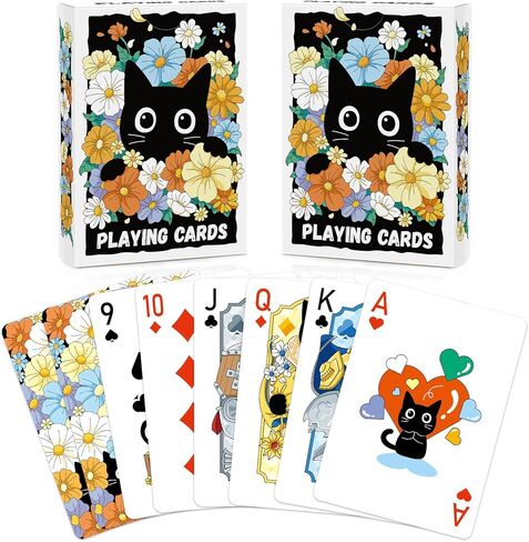 Playing Cards 2 Pack, 2 Deck of Cards, Cat Theme Playing Cards, Standard Poker Cards Set for Card Games Family Game Night Blackjack Travel Party Favors Birthday Stocking Stuffers in Saudi Arabia