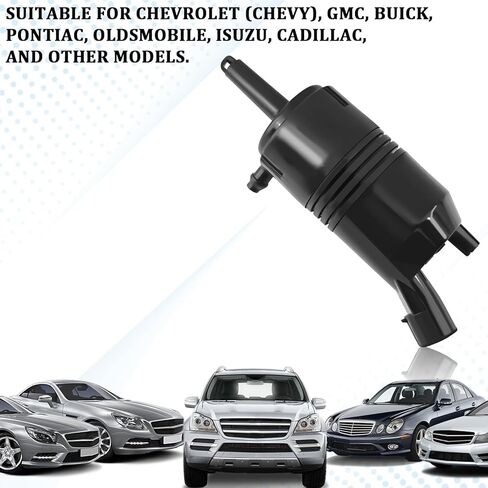 Windshield Washer Pump Front, Windshield Wiper Washer Fluid Pump Replacement with Grommet, OEM#385-232316A 89025062 8-6710 22127652, for Chevy GMC Buick Pontiac Oldsmobile Isuzu Cadillac Trucks in Kuwait