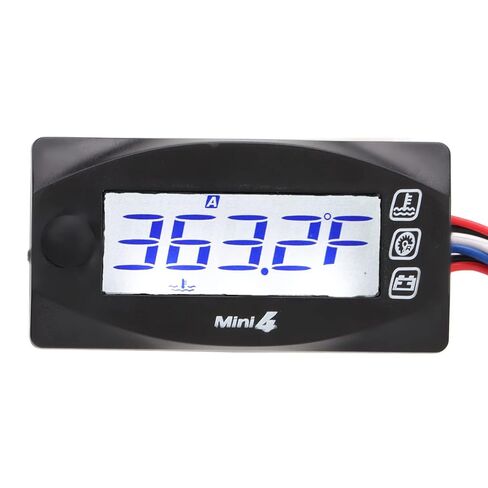 ميزان حرارة رقمي LCD للدراجات النارية من DAN&DRE مع شاشة عرض 4 في 1 - درجة حرارة الزيت والوقت والجهد والسرعة - متوافق مع DC12V (#4) in Kuwait