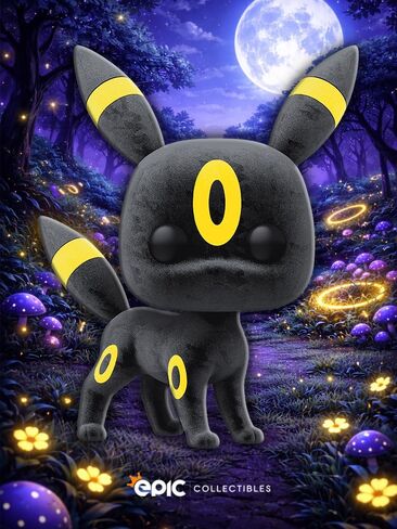 Funko Pop! Games: Pokemon - Umbreon (Flocked) Limited Edition Exclusive Vinyl Figure Collectibles Bundled with Box Protector in Kuwait